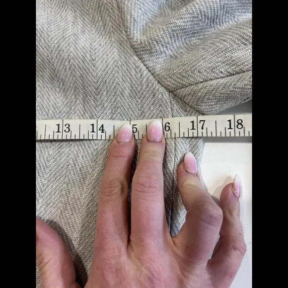 ZARA Gray Marl Herringbone Frock Blazer Jacket Zip Up Stretchy Career Medium - Picture 9 of 15